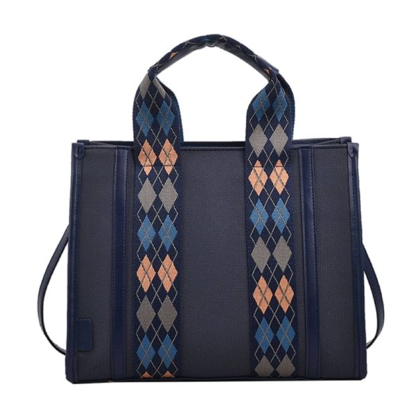 Canvas Crossbody Bag Fashion Color Clash Tote for Women