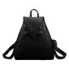 Genuine Leather Solid color commuter backpack