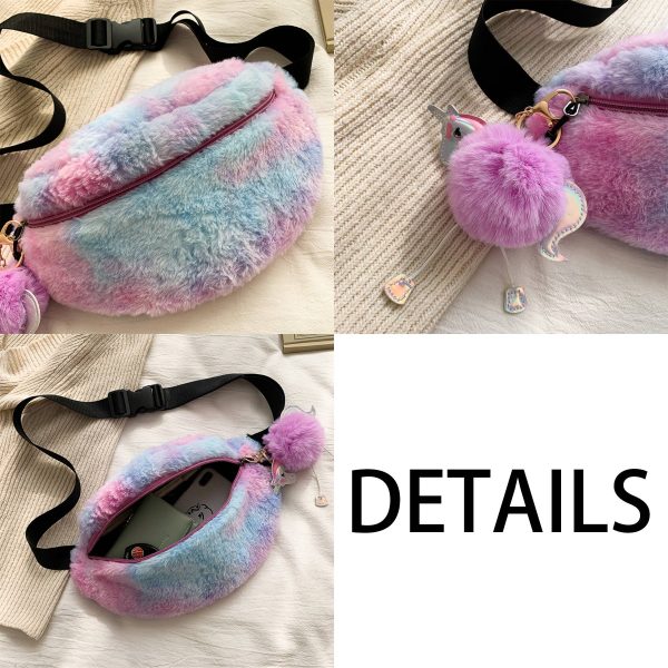 Cotton Stylish and versatile dyed plush belt chest bag