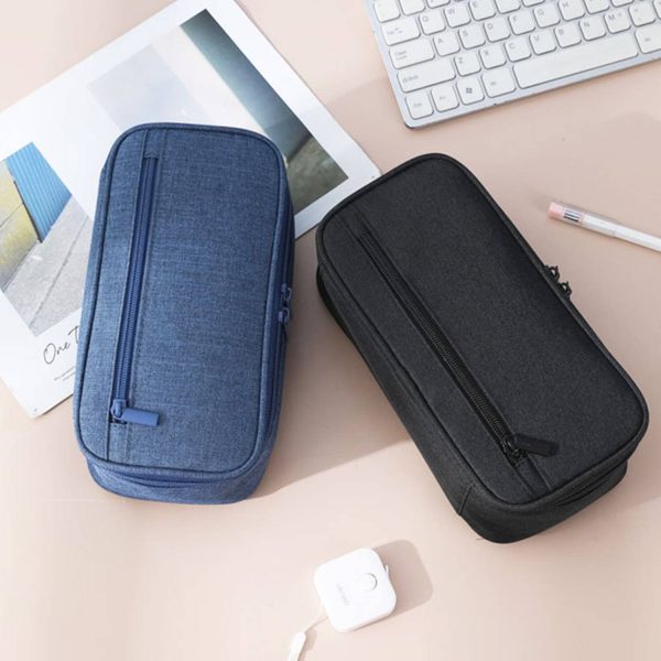 Large Pencil Pouch with Zipper Compartments
