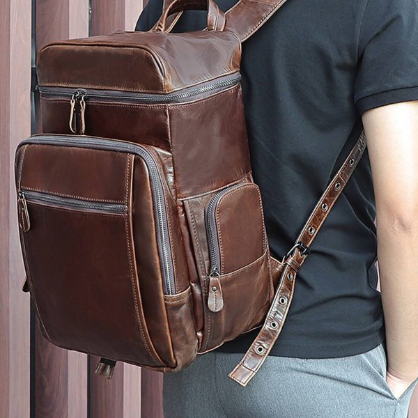 Leather Waterproof Wearable backpack