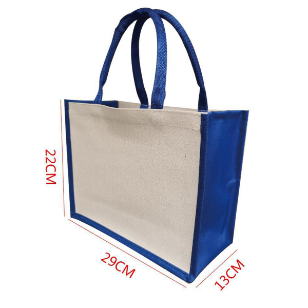 Canvas Tote Bag With Color Stripe