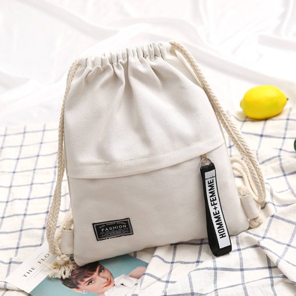 Canvas Storage Drawstring Backpack