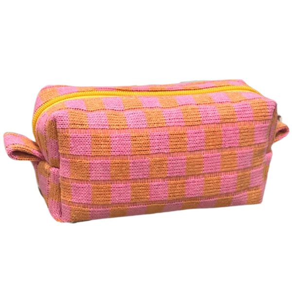 Checkered Makeup Bag