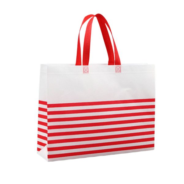 Non-Woven Horizontal Stripe Tote Bag