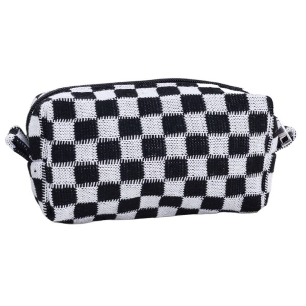 Checkered Makeup Bag