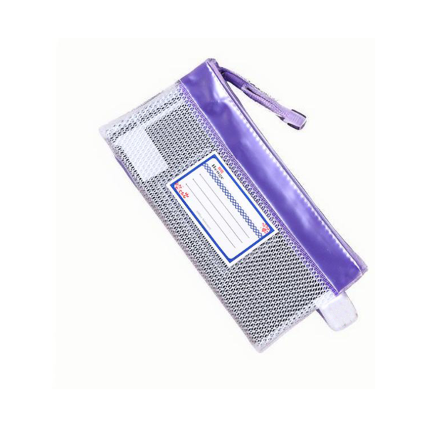 Transparent Mesh PVC Zippered Bag Semi-transparent Document