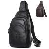 Genuine Leather Men's Crossbody Chest Bag