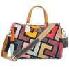 Genuine Leather Geometric colourful contrast cross-body bag