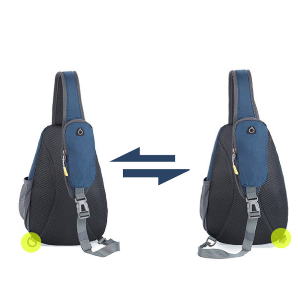 Nylon Crossbody Shoulder Chest Bag With Earphone Port