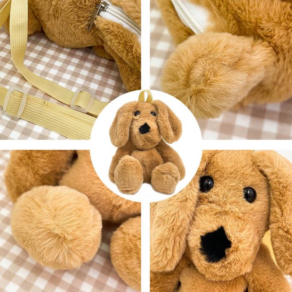 Cotton Plush puppet dog backpack for kids