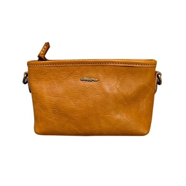 Genuine Leather Single Shoulder Retro Wide Crossbody Bag