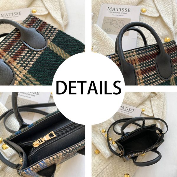 Canvas Small Checkered Cross-body Bag