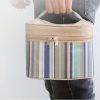 Portable Striped Insulated Lunch Bag