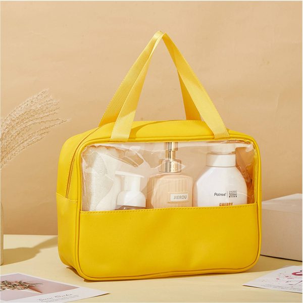Travel Clear PVC&PU Cosmetic Makeup Bag for Women