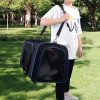 Oxford Large Collapsible Travel Puppy Cross-body Bag Black