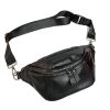 Genuine Leather Stylish Black Belt bag Fanny Pack