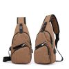 Nylon Waterproof Crossbody Bag With USB Charging Port