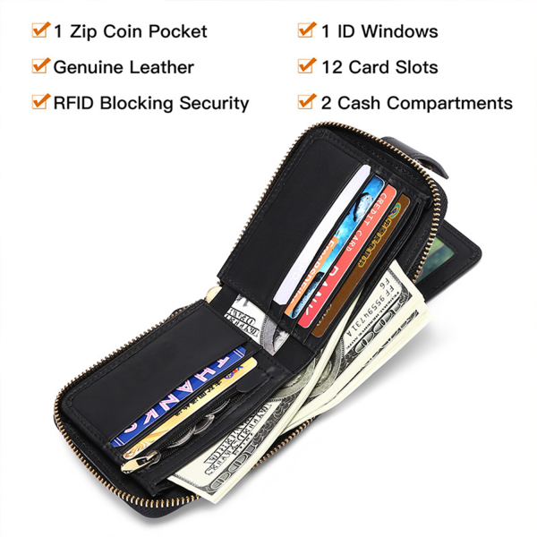 Genuine Leather Large Capacity Card Case Wallet
