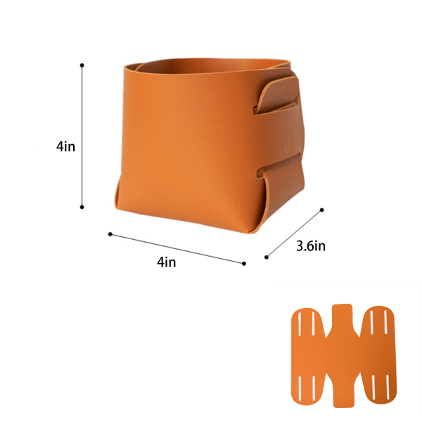 Foldable PU Leather Desktop Storage organizer
