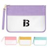 Travel Clear PVC Flat Zipper Pouch Nylon Makeup Bags