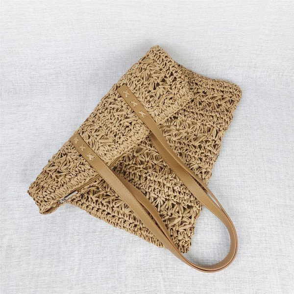 Handwoven Straw Beach Bag for Travel