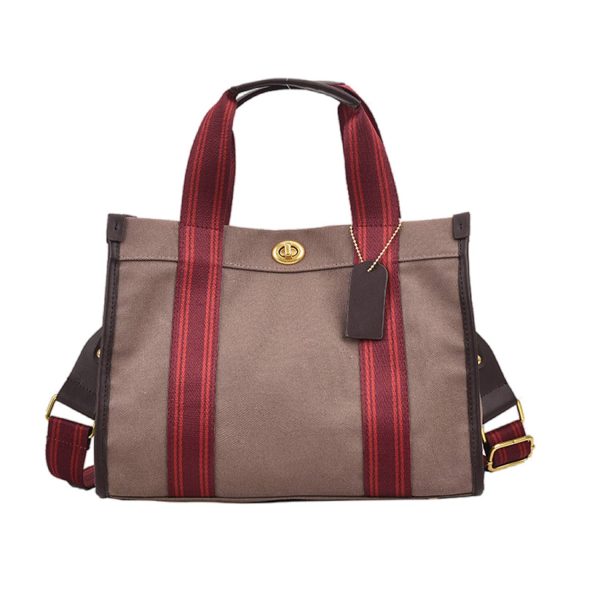 Canvas Tote Bag Retro Fashion Color Clash for Women
