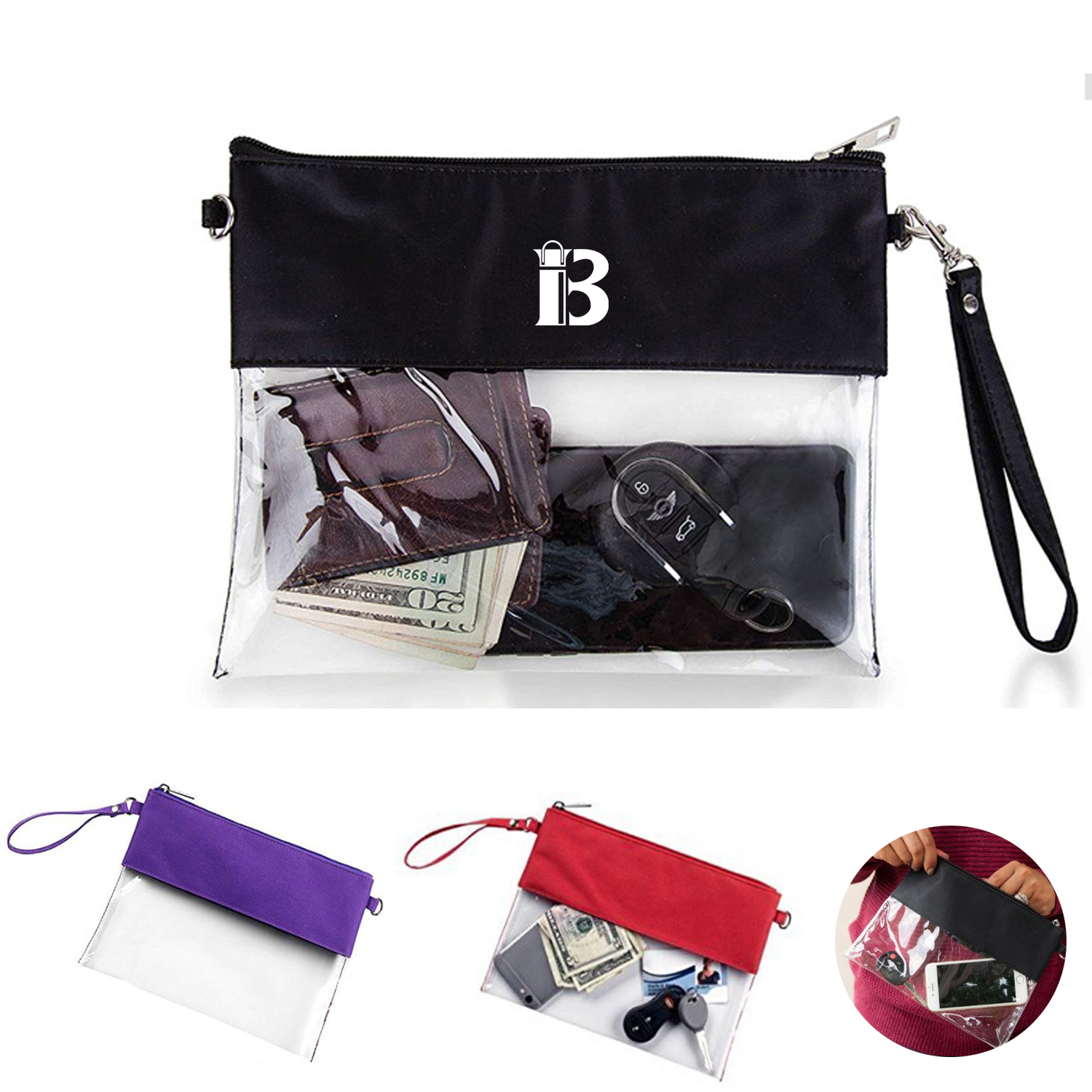 Transparent shoulder strap bag