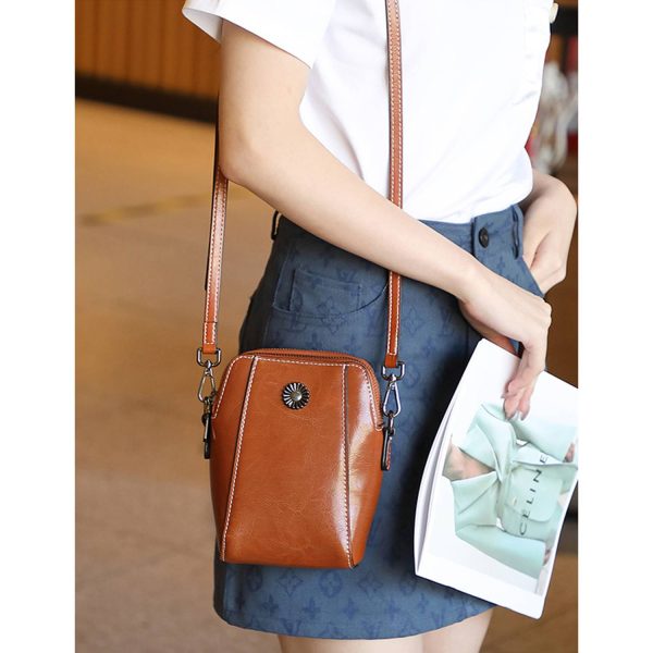 Genuine Leather Small Crossbody Purses for Women Phone Bag