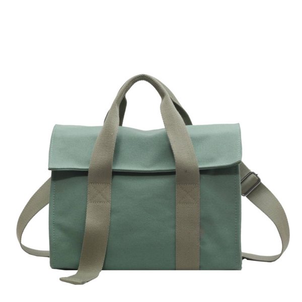 Canvas Crossbody Bag Simple Solid Color Handbag for Women