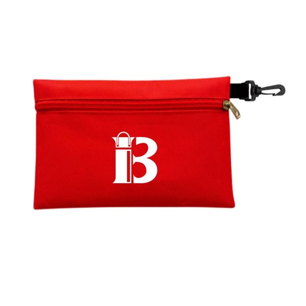 Large Zipper Storage Pouch w/ Plastic Hook