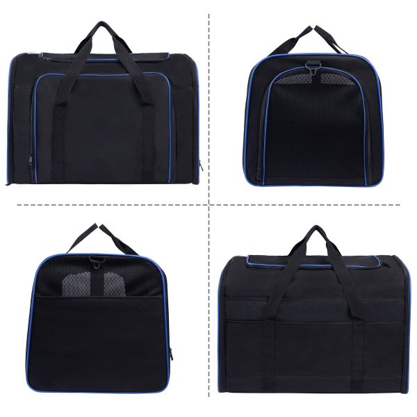 Oxford Large Collapsible Travel Puppy Cross-body Bag Black