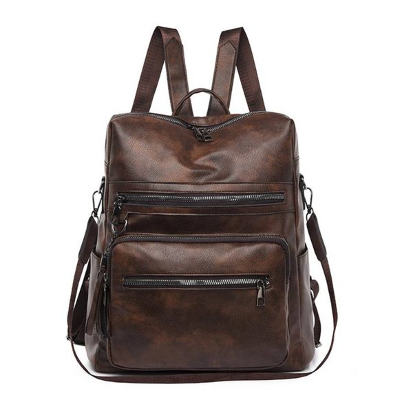 Womens Purse PU Leather Large Travel Backpack