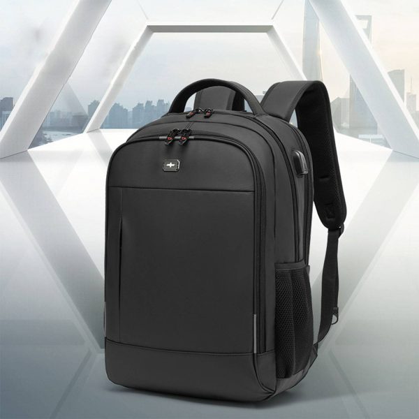 Oxford large capacity backpack with USB charging port