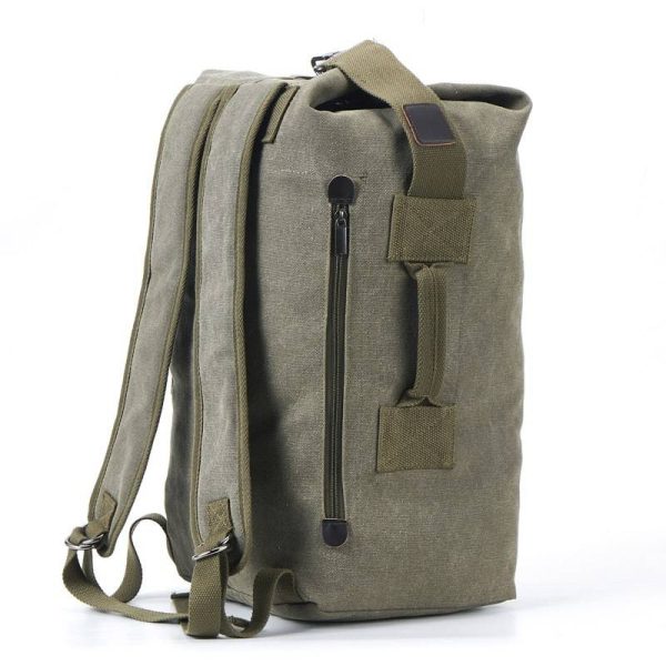 Duffel Bag Top Load Double Strap Canvas Backpack