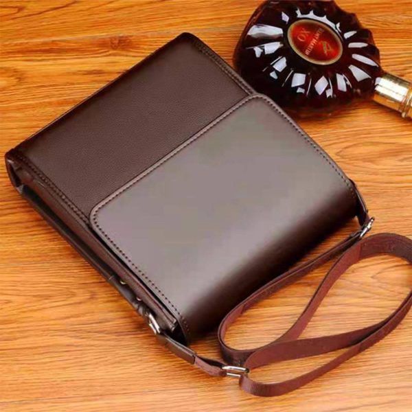 PU Leather Large capacity business crossbody bag for men