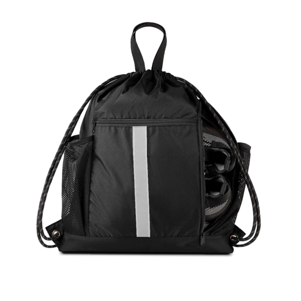 Drawstring Backpack With Shoe Compartment and Water Bottle