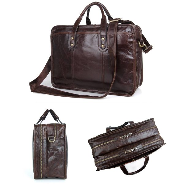 Leather Waterproof Briefcases Messenger bag for Men
