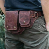 Faux leather punk style vintage waist bag