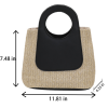 Retro color-blocking spliced straw bag