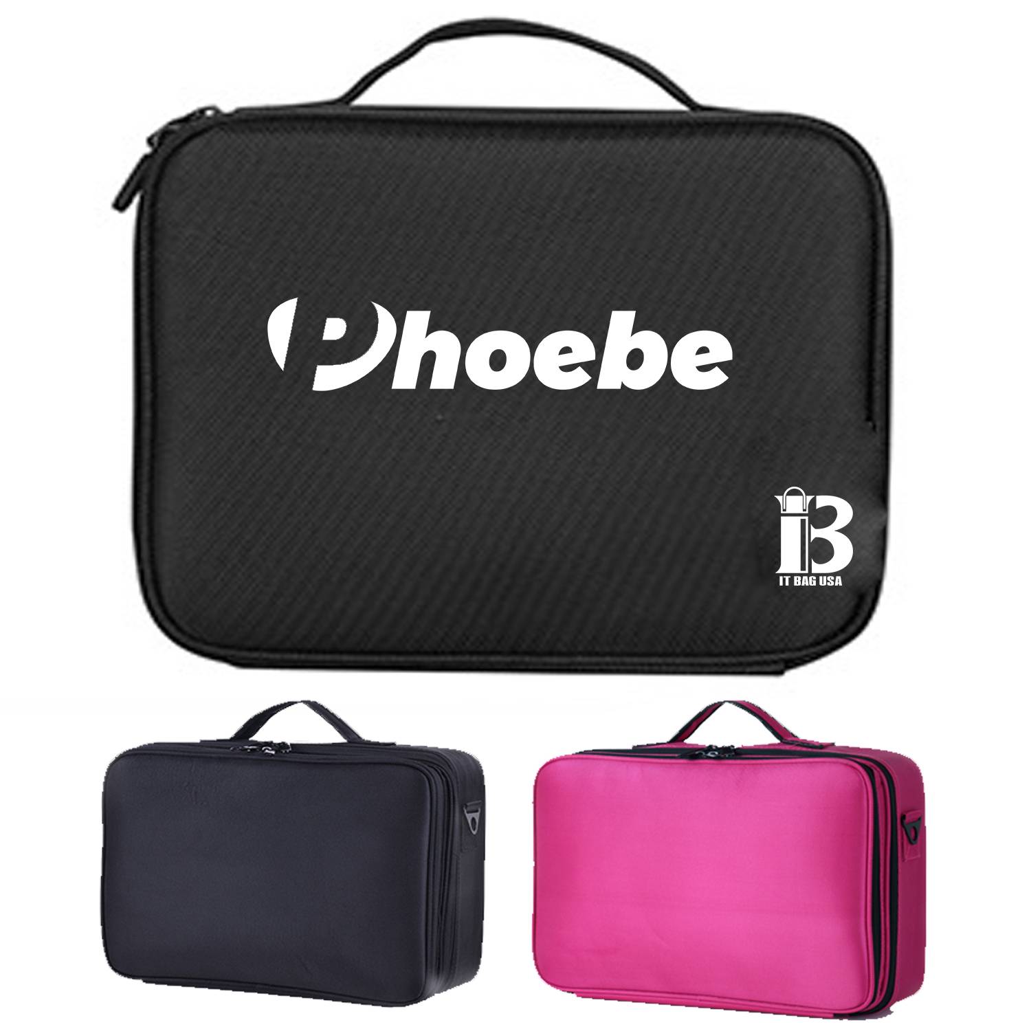 Cosmetics Organizer Storage Case With Adjustable Dividers