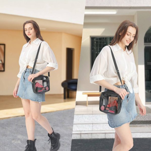 Clear Waterproof Crossbody Bag with Adjustable Strap