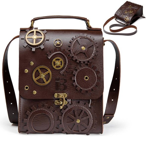 PU Steampunk women's cross-body bag