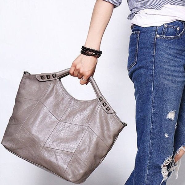 Genuine Leather Top Handle Purse Satchel Bag for Women