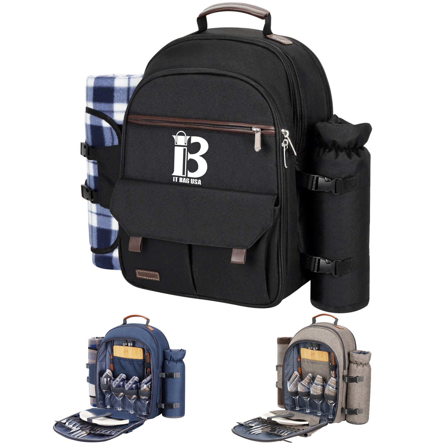 Oxford 4 Person Insulated Cooler Wine Pouch Picnic Lunch bag