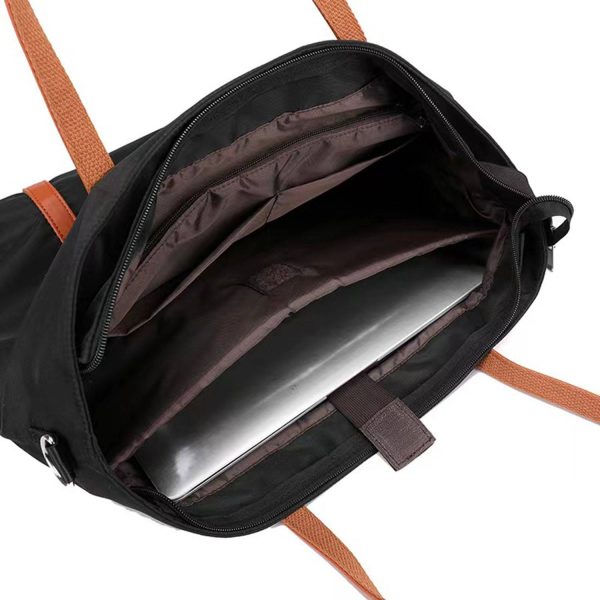 Leather Nylon Shoulder Crossbody Bag