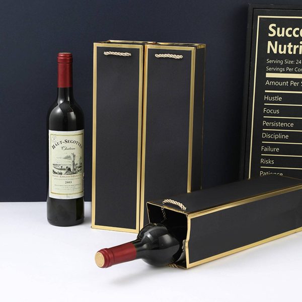 Gold Rim Wine Gift Paper Bag
