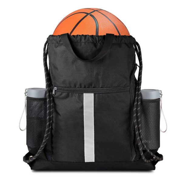 Drawstring Backpack With Shoe Compartment and Water Bottle