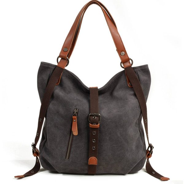 Canvas Multifunctional Shoulder Bucket Backpack