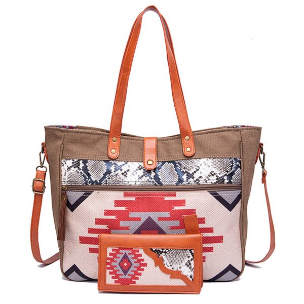 Canvas Cotton and linen hand-to-shoulder computer bag